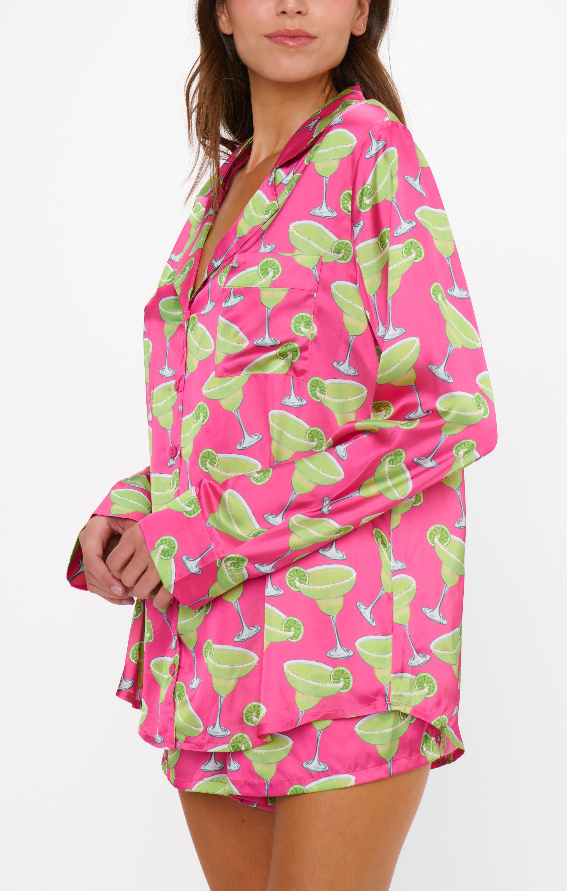 Silky PJ Set for Women with Relaxed Fit & Elastic Shorts | Margarita
