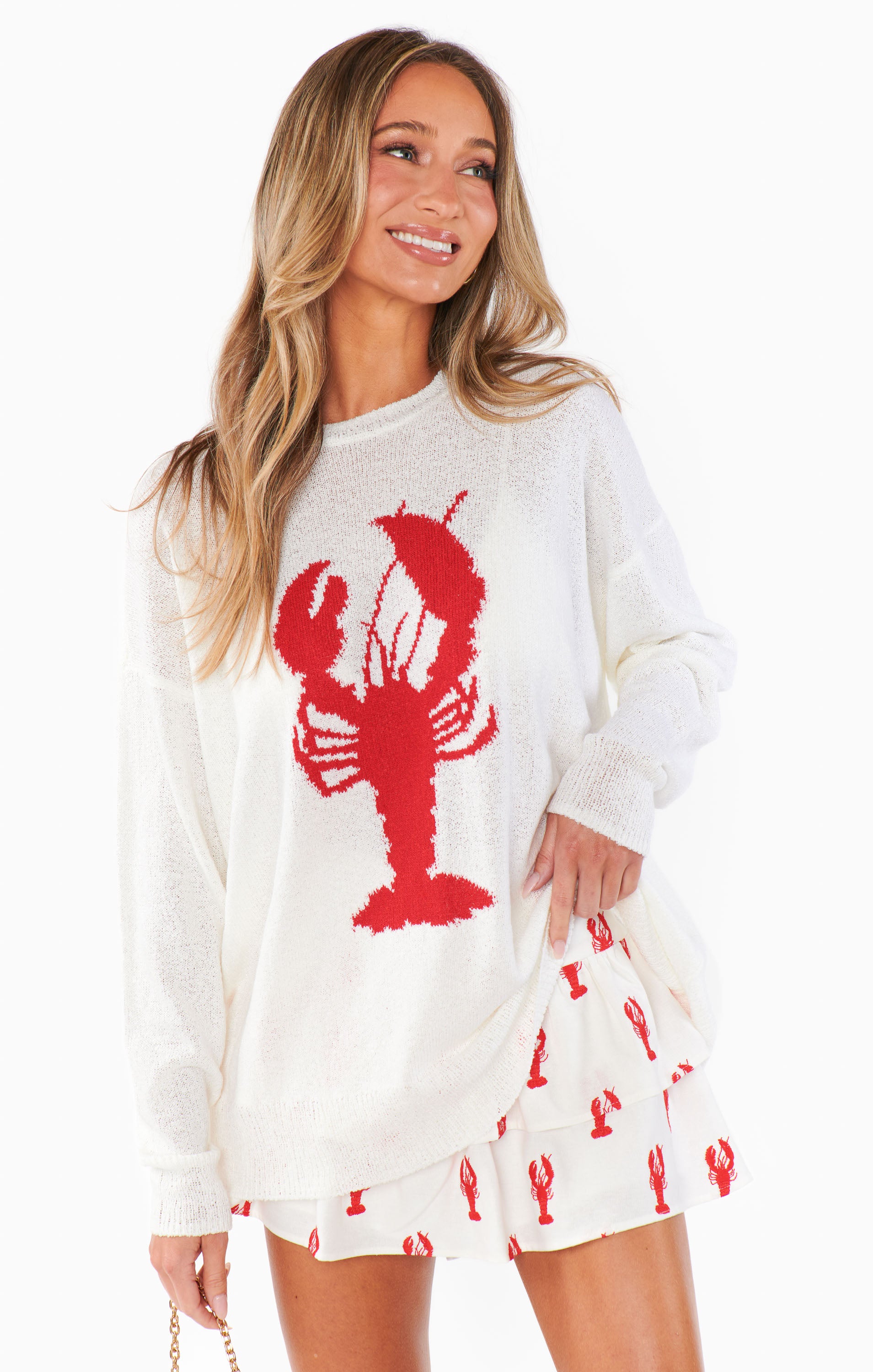 Lobster Embroidered Skort with Tiered Ruffles | Ellie