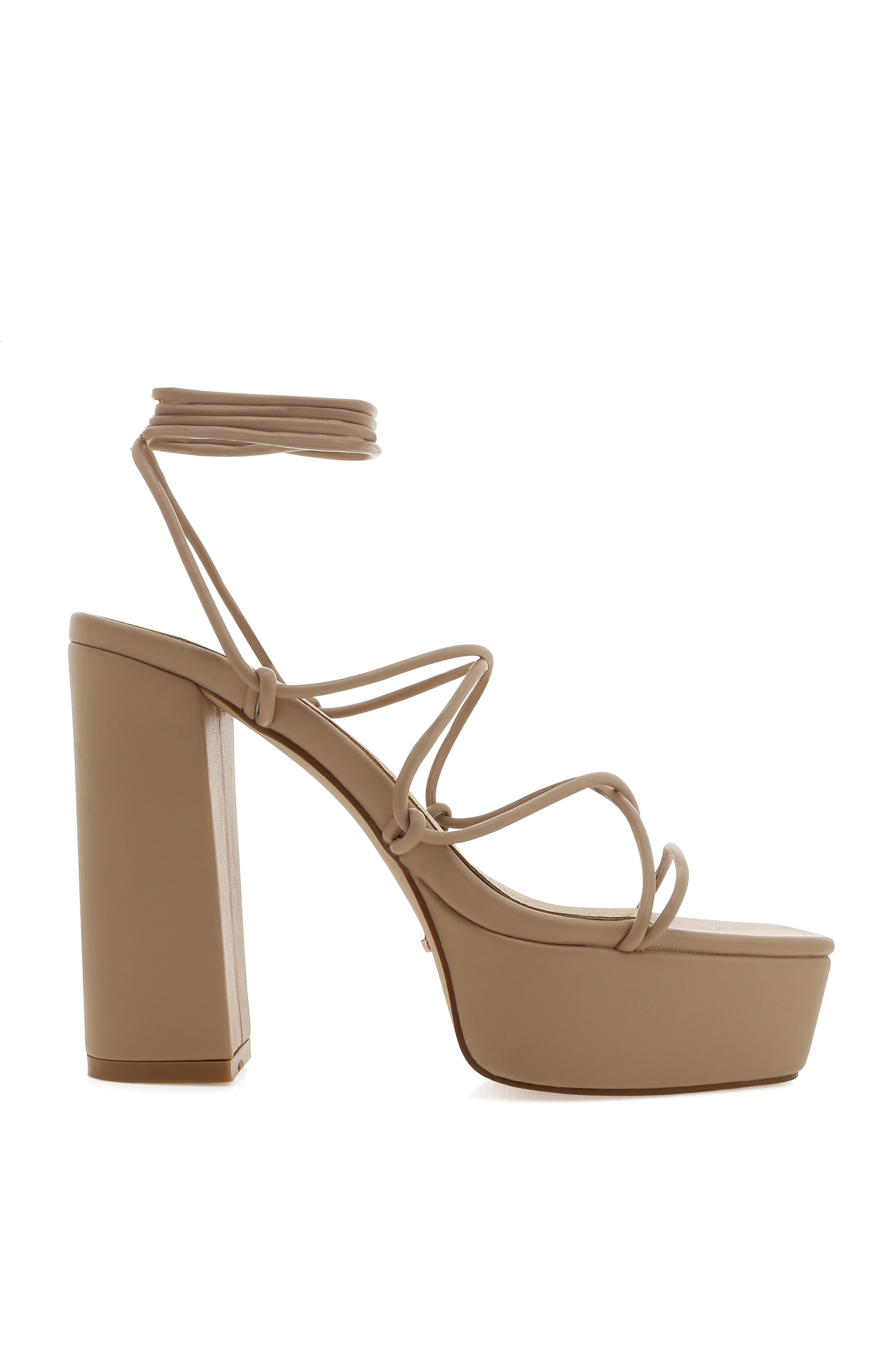 Strappy Platform Heels with Chunky High Heel | Billini Maude Parchment