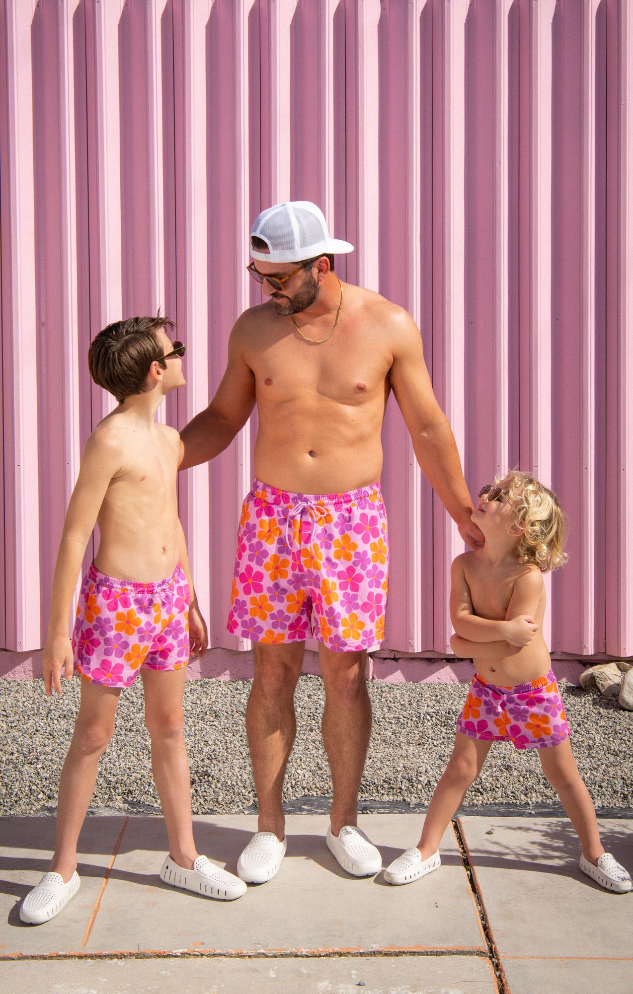 Pink Daisy Swim Trunks for Men | Man Mu Adjustable Fit