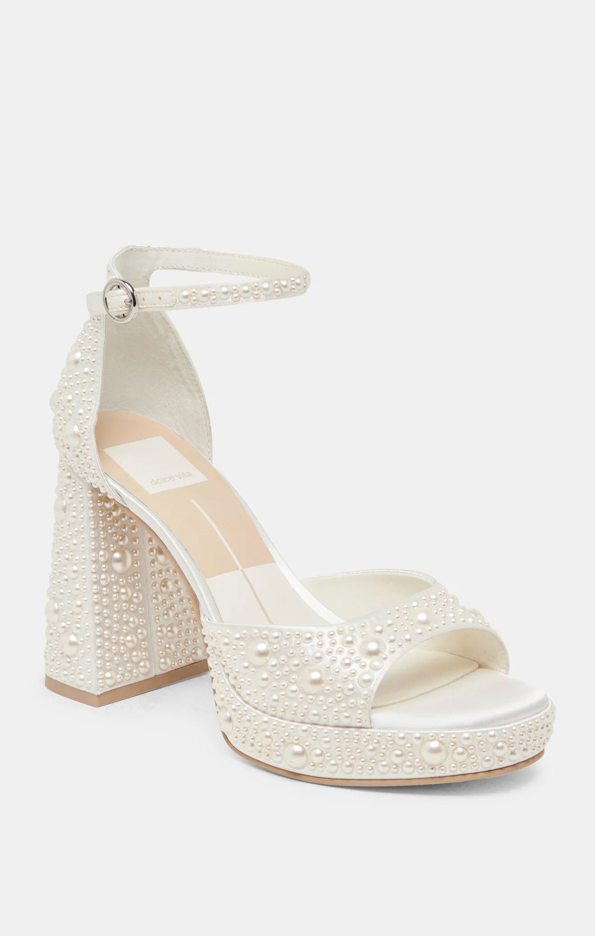 Pearl Embellished Block Heel Sandals for Special Occasions | Dolce Vita