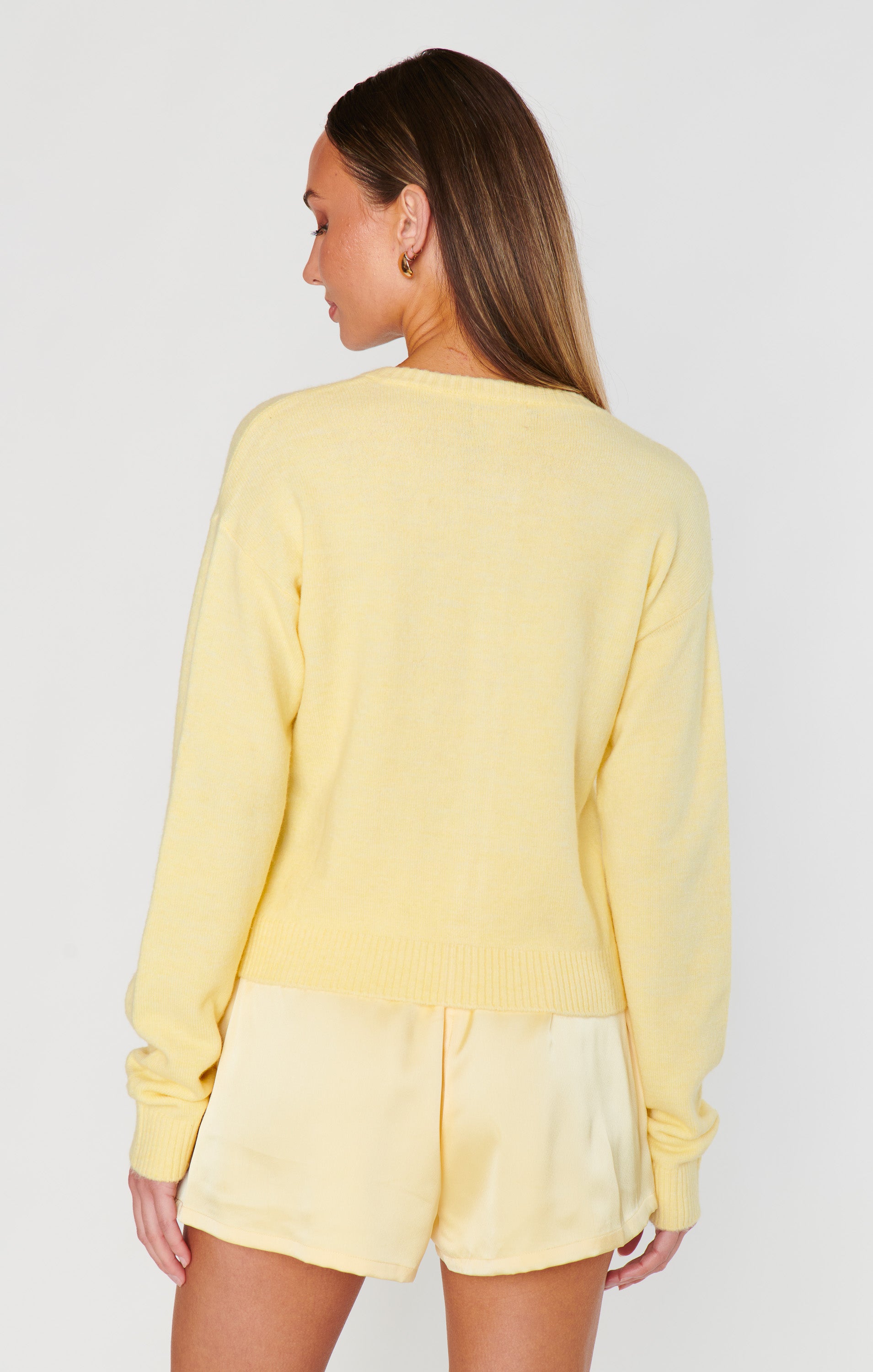 Luxe Satin Shorts with Elastic Waist | Glam Time Pale Yellow