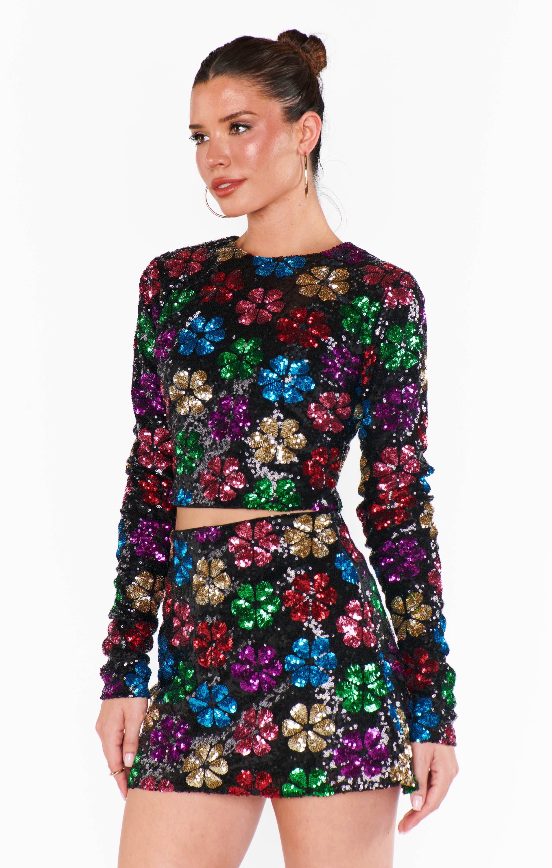 Sequined Skort with Shorts for Dancing | All Night Flower Pop