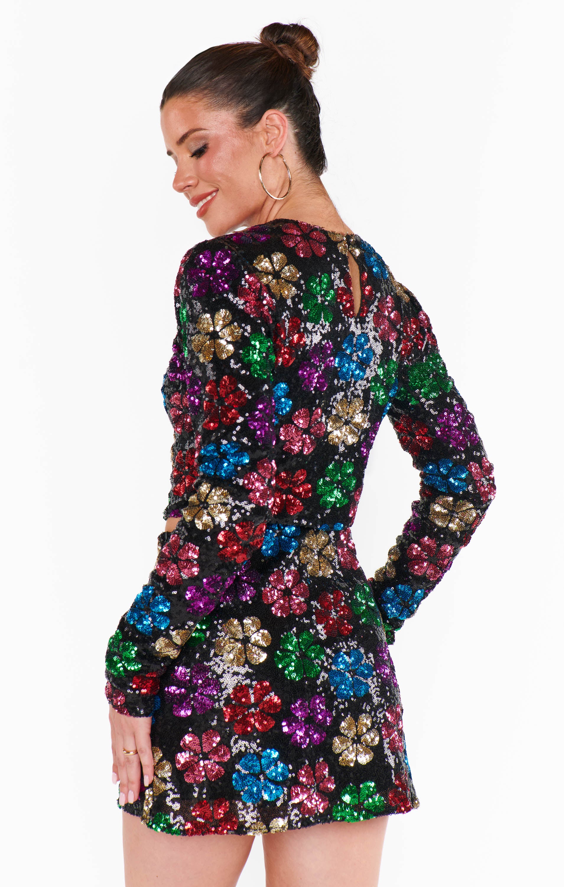 Sequined Skort with Shorts for Dancing | All Night Flower Pop