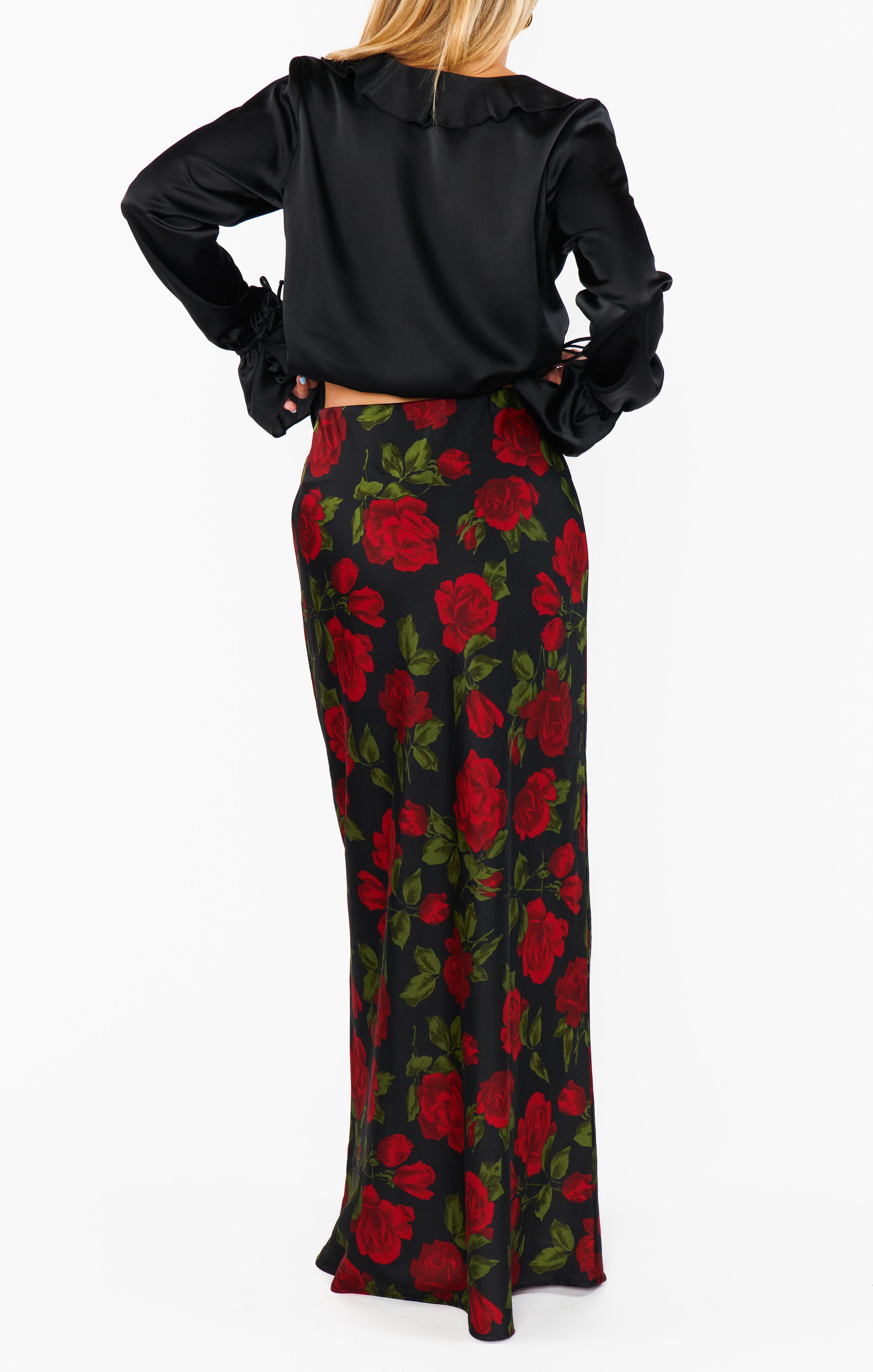 Romantic Maci Maxi Skirt with Elastic Waistband | Send Me Roses