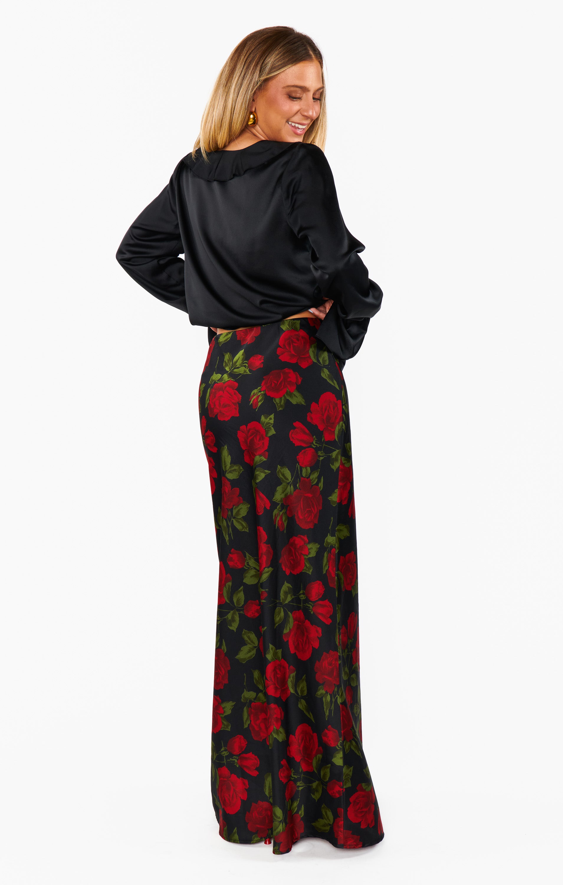 Romantic Maci Maxi Skirt with Elastic Waistband | Send Me Roses