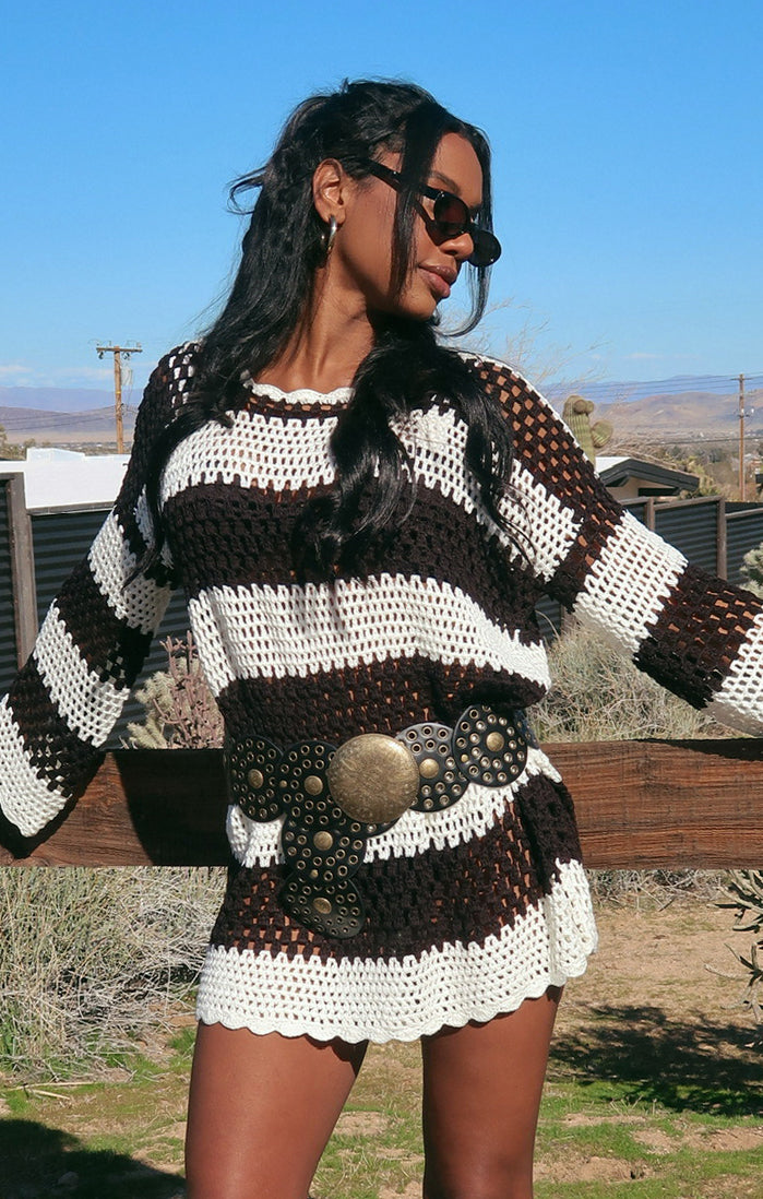 Western Studded Belt in Black & Gold | Southwestern Style