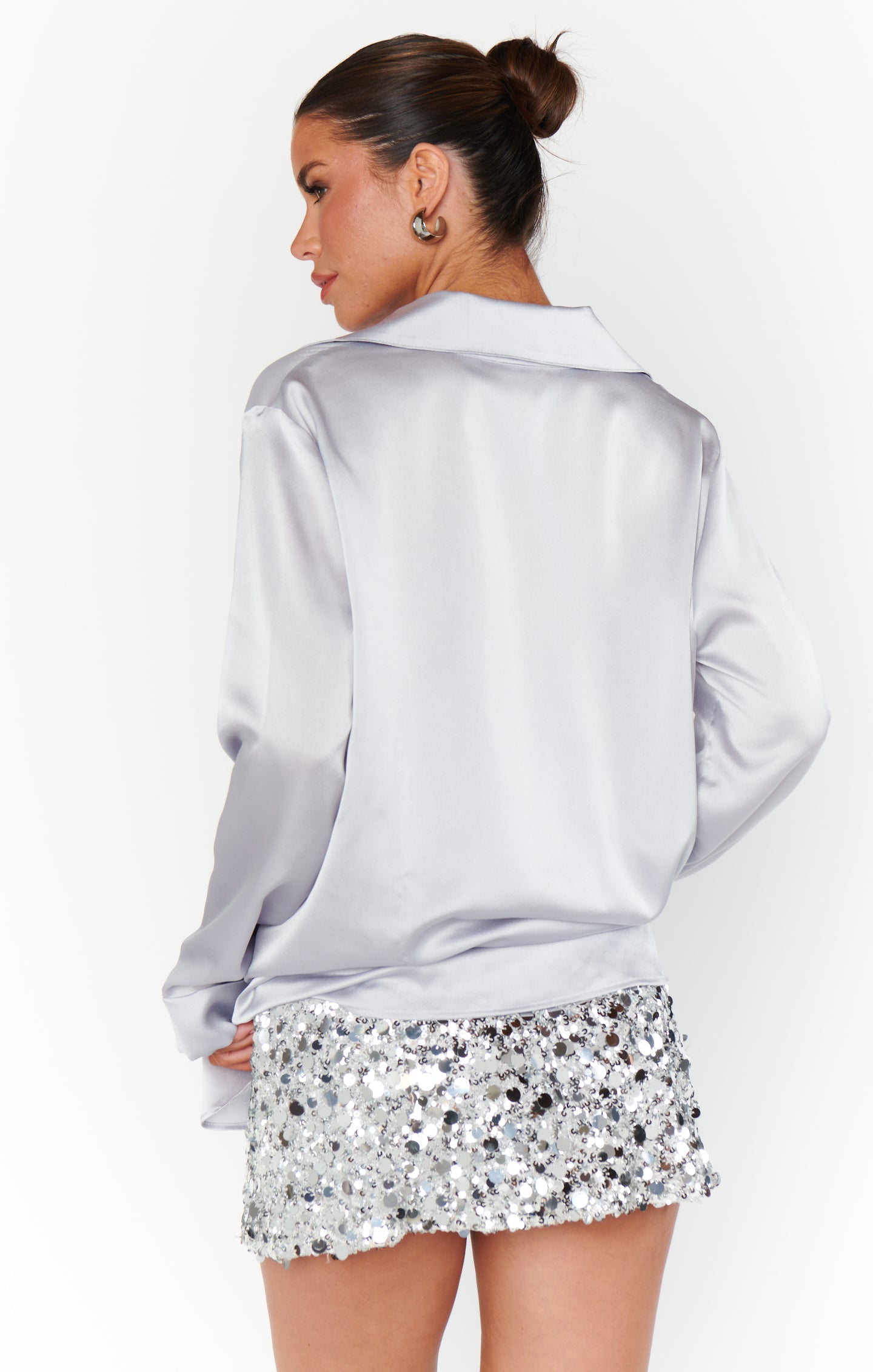 Silver Metallic Sequin Skort for Night Out | All Night Skort