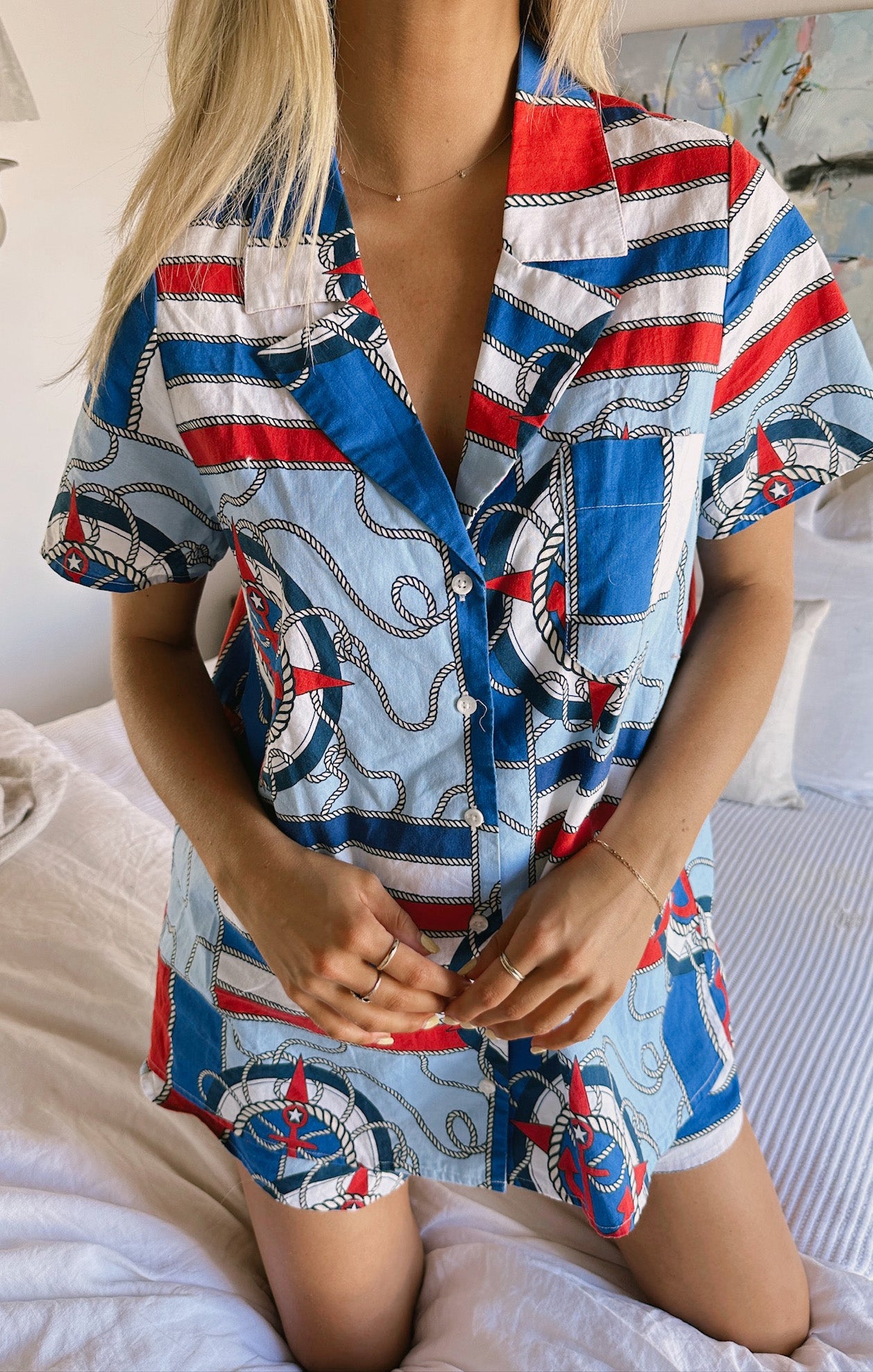 Lightweight Nautical Print PJ Set for Summer | Home and Away