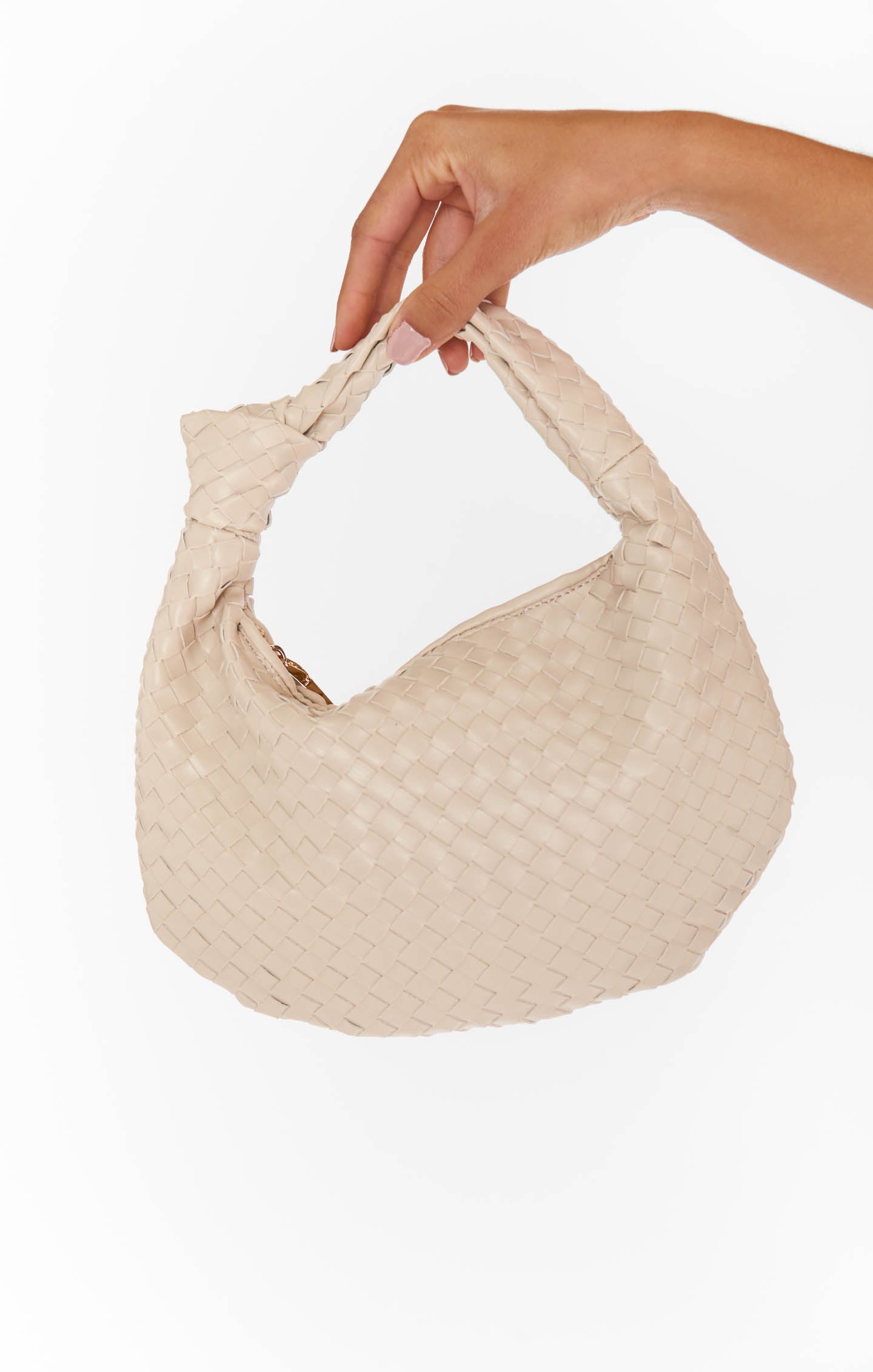 Woven Shoulder Bag in Ivory | Melie Bianco Willow