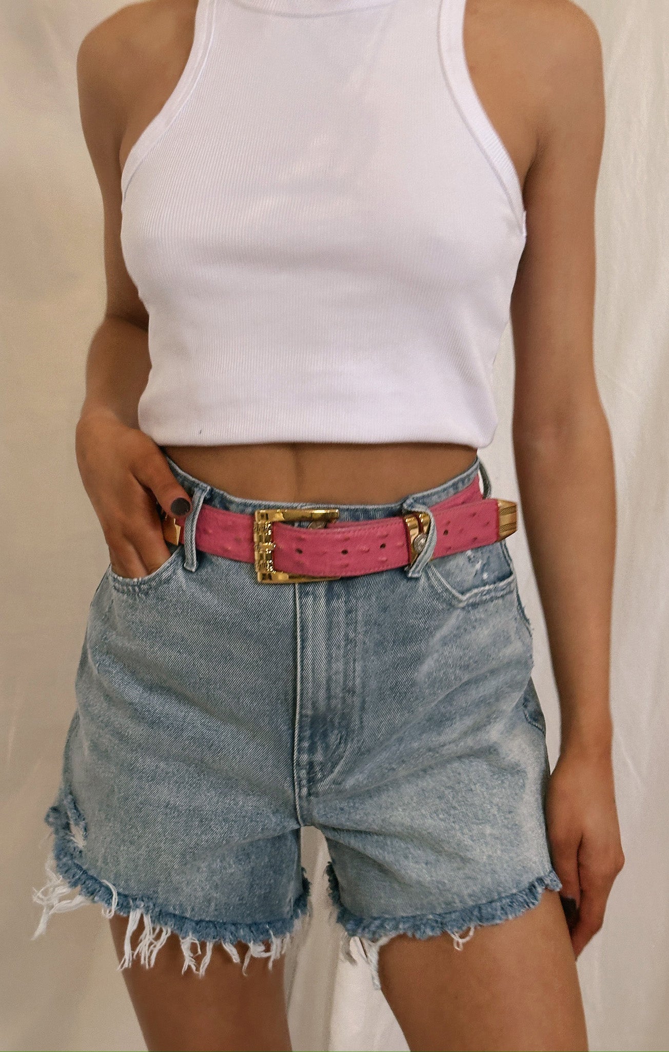 Denim Shorts with Button & Zip Closure for Spring | Bluefield