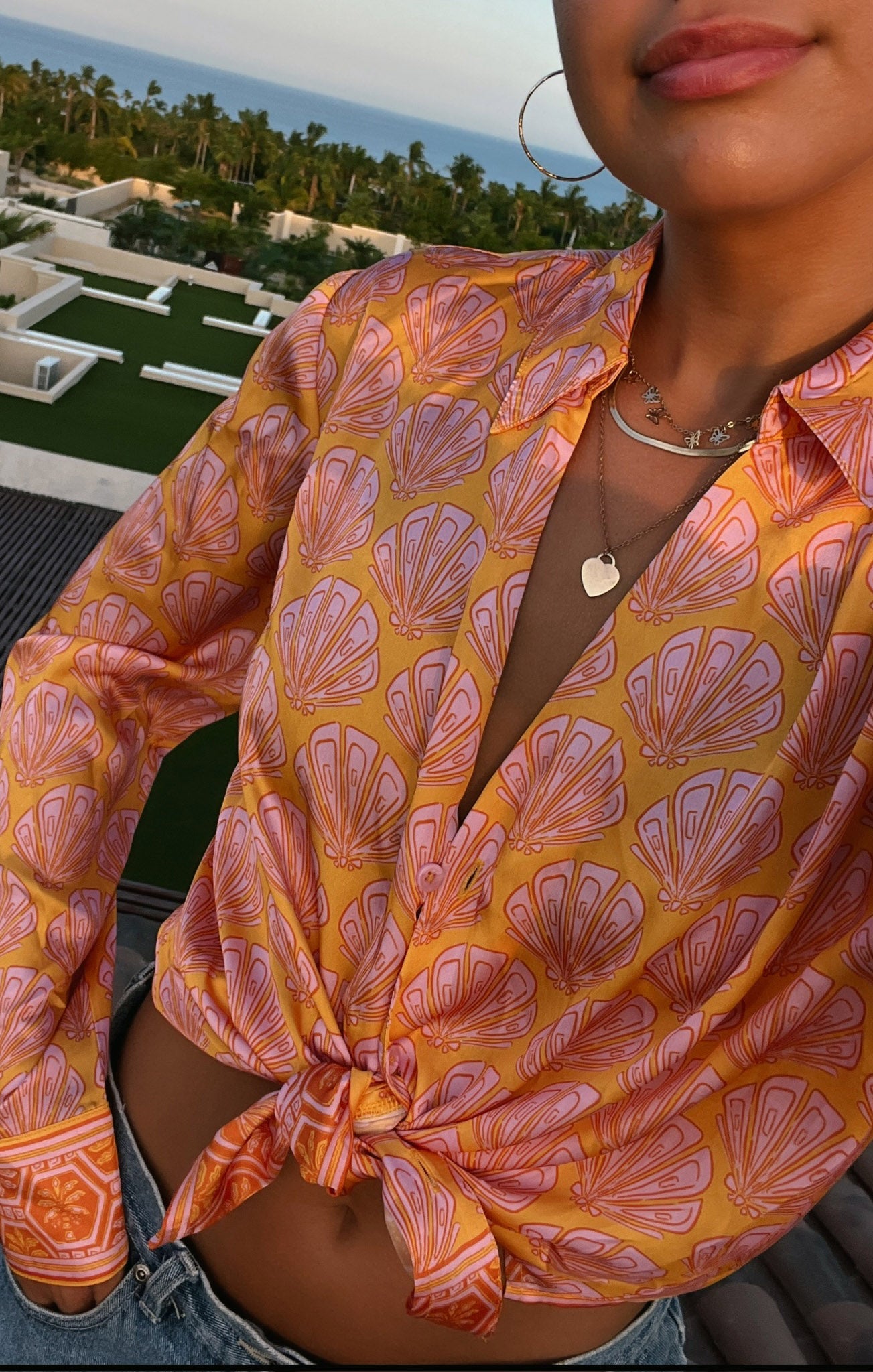 Silk Pajama Set with Shell Print for Women | Early Riser