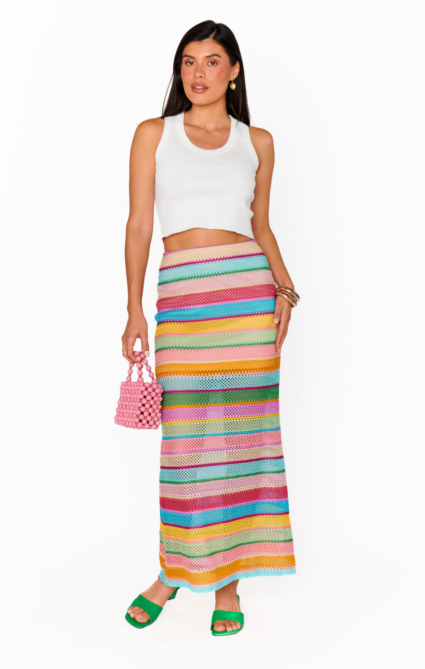 Colorful Crochet Maxi Skirt for Beach Coverup | Saturday Skirt