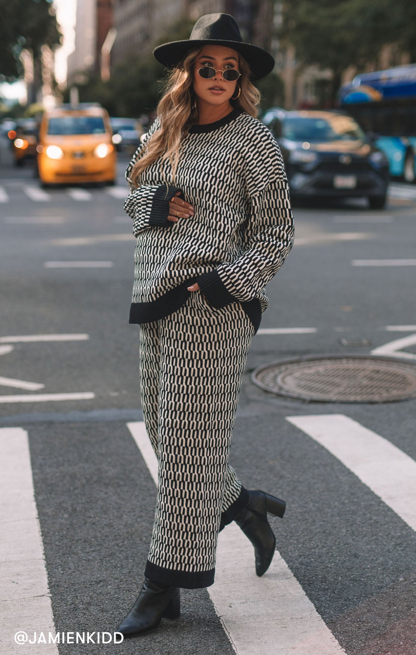 Comfy Lounge Pants with Culotte Style & Soft Knit | Samson Metro Geo