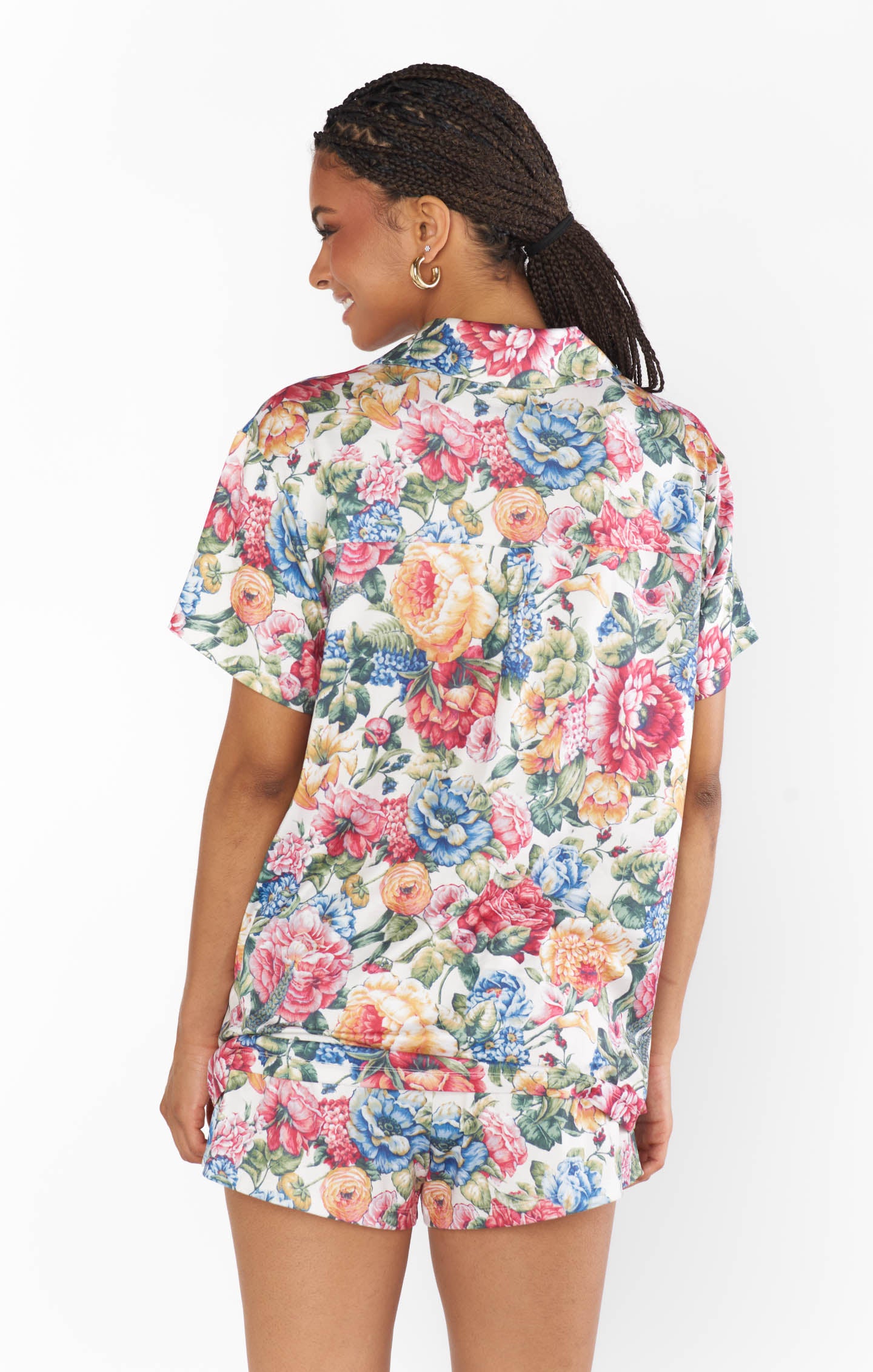 Floral Sleep Set with Pocket & Button-Down Top | Dusty Meadows