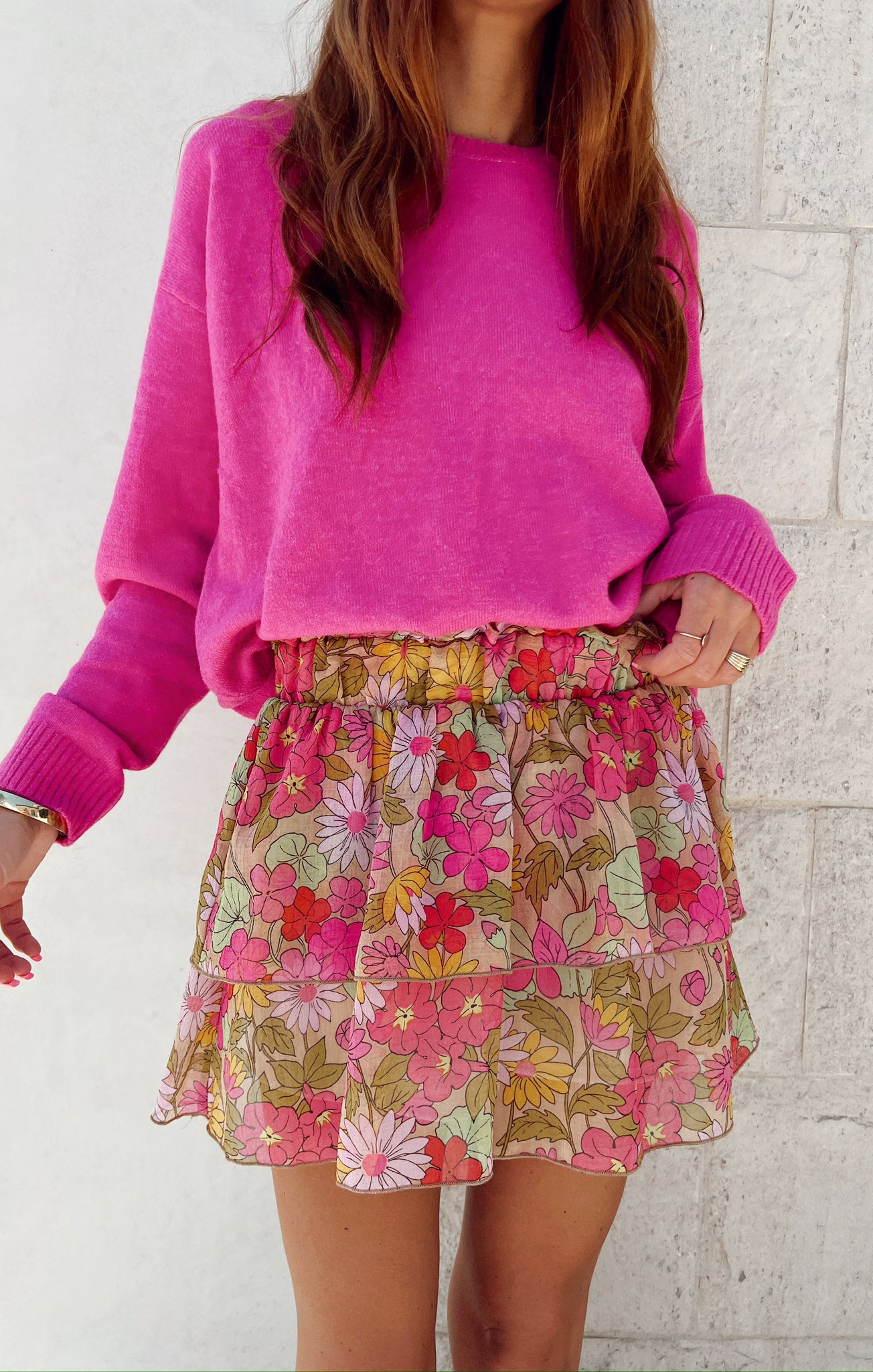 Floral Mini Skort with Elastic Waist | Aiden Carnaby
