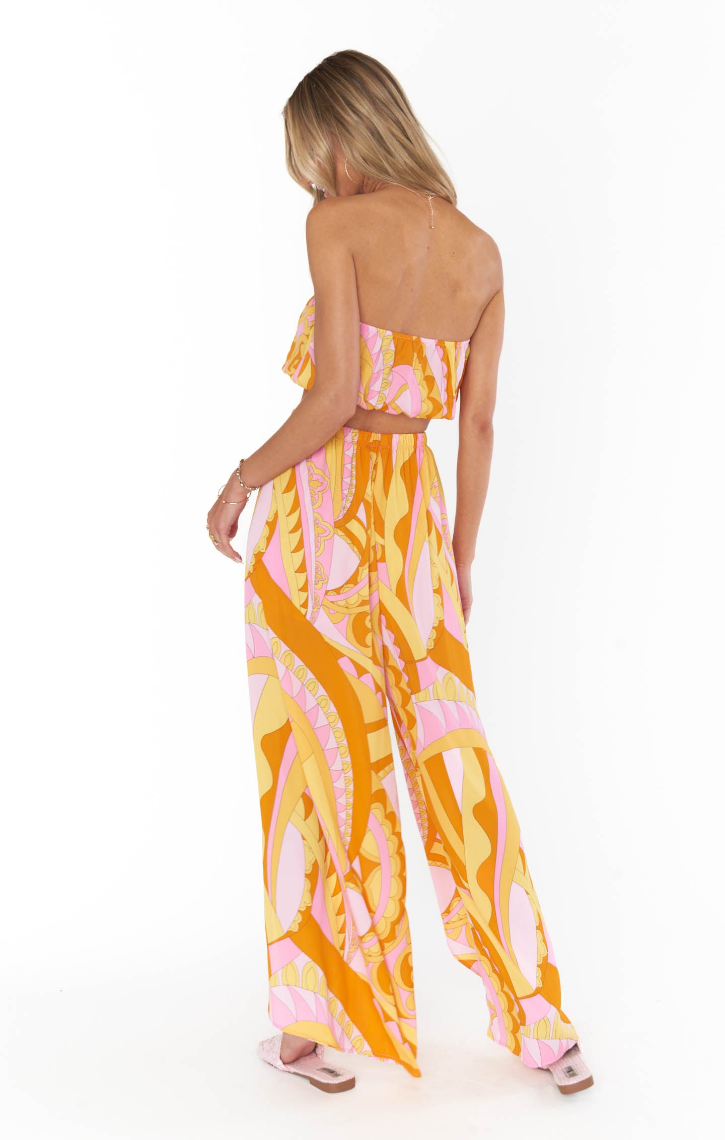 High Waisted Vacation Pants with Slits & Tie Waist | Limbo Caribbean