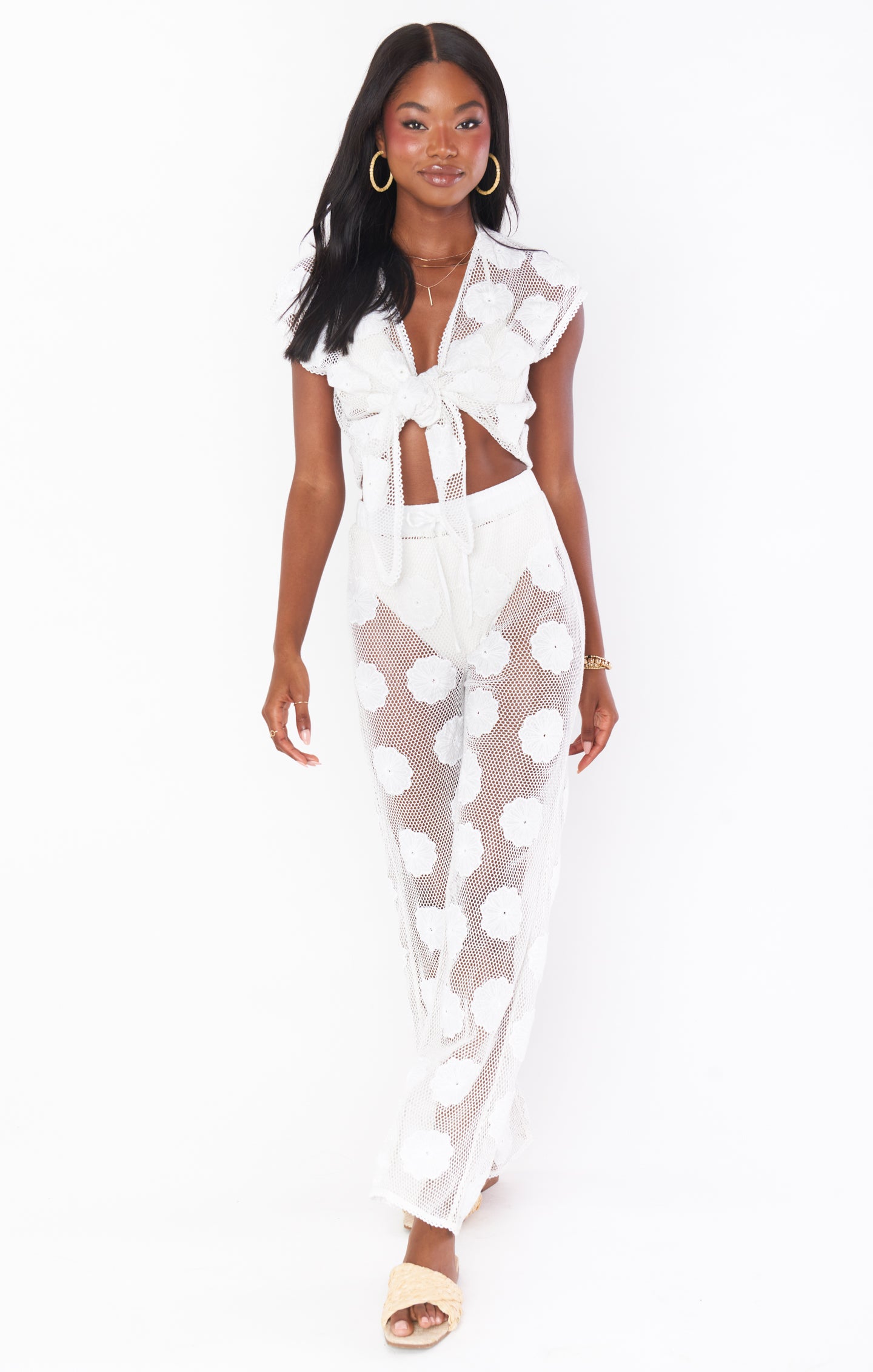 Washed Ashore Beach Pants with Wildflower Mesh | Poolside Coverup
