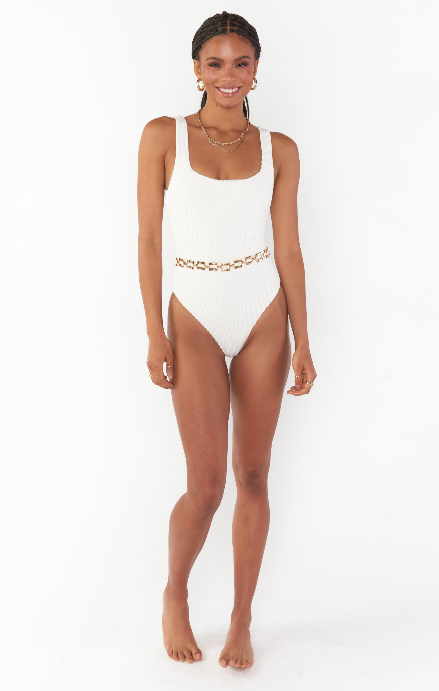 Gold Square Chain Belt for Swimsuits & Shorts | Chic Waist Accessory