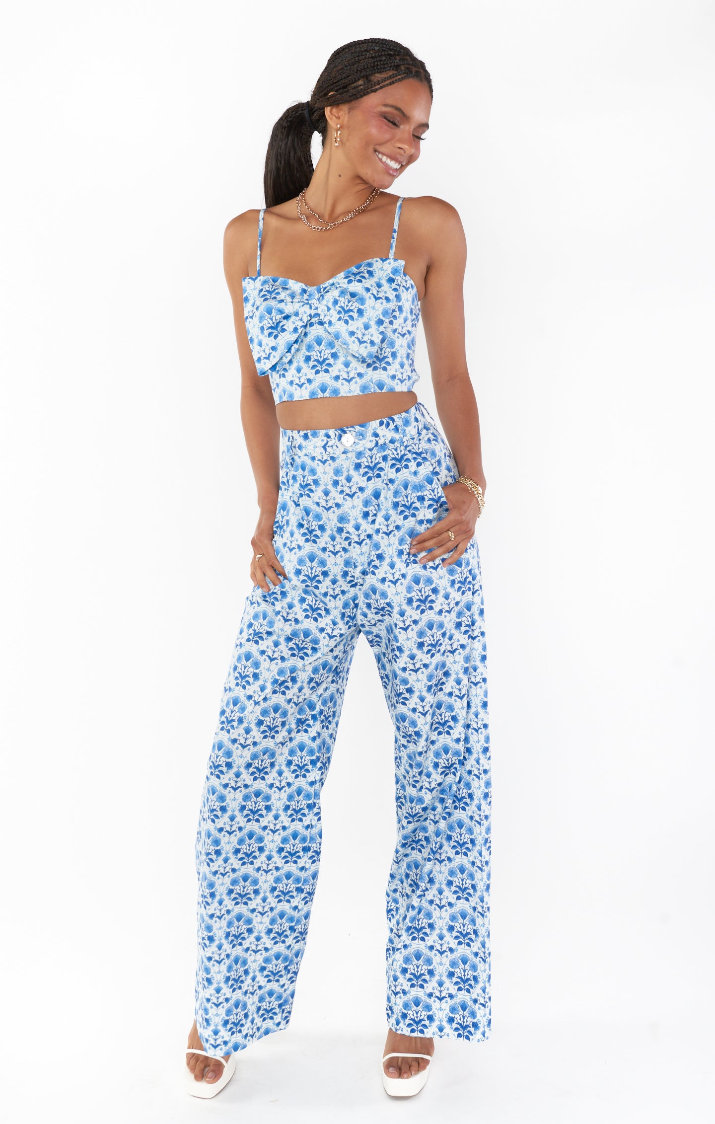 Floral Trousers for Women | Lightweight & Elastic Waist | Rue Trouser