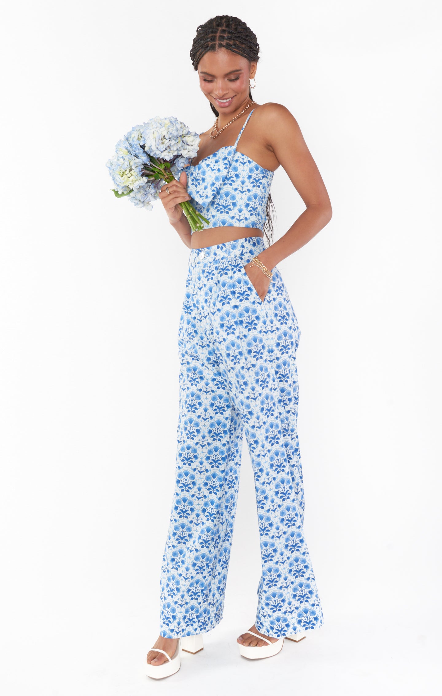 Floral Trousers for Women | Lightweight & Elastic Waist | Rue Trouser