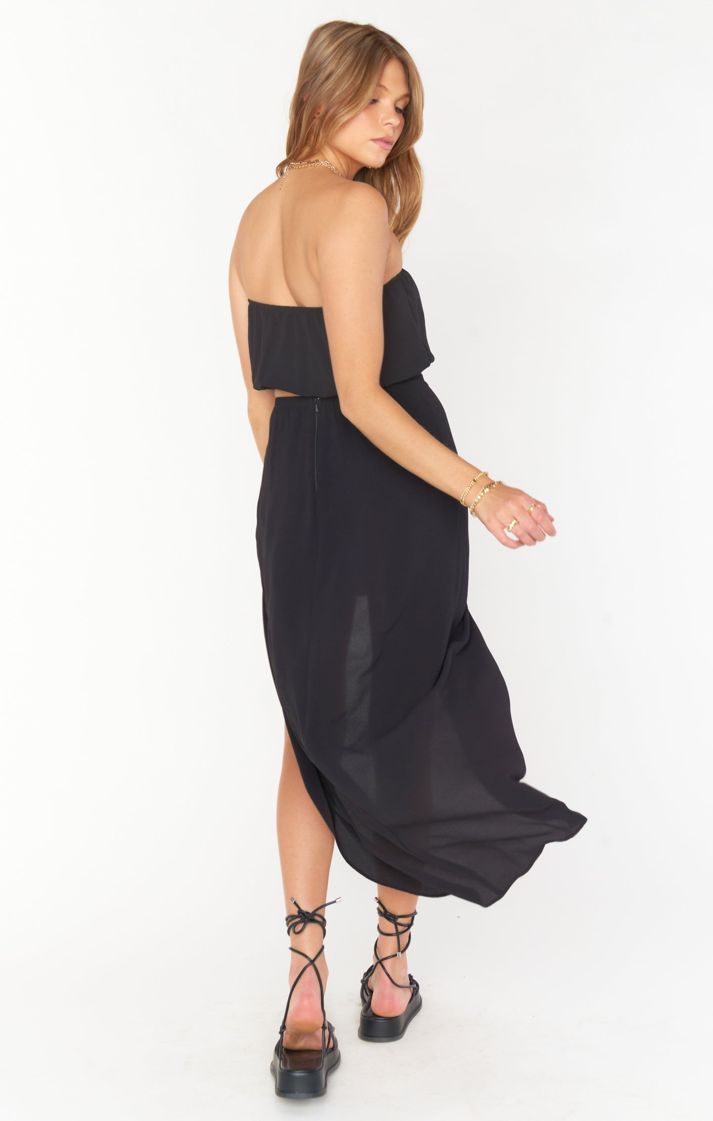 Black Wrap Skirt with Mini Slip & High-Low Layer | Wrap Me Up