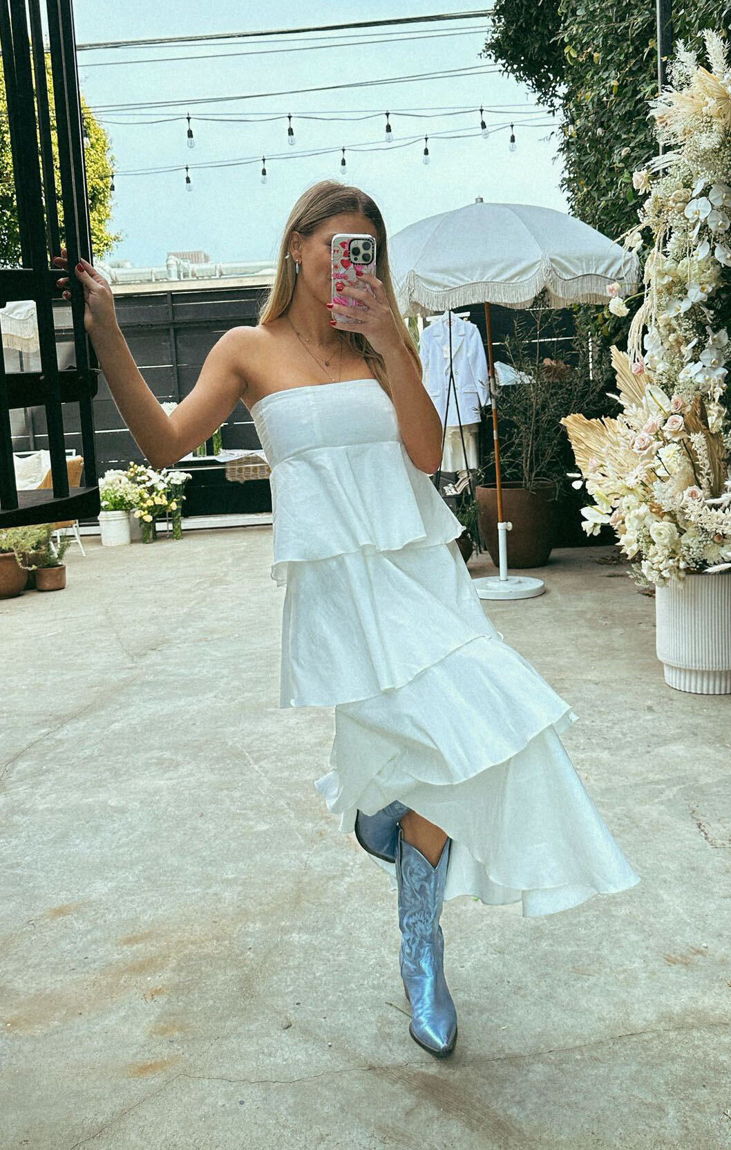 White Taffeta Swing Skirt for Bridal Events | Mumu x FashionPass