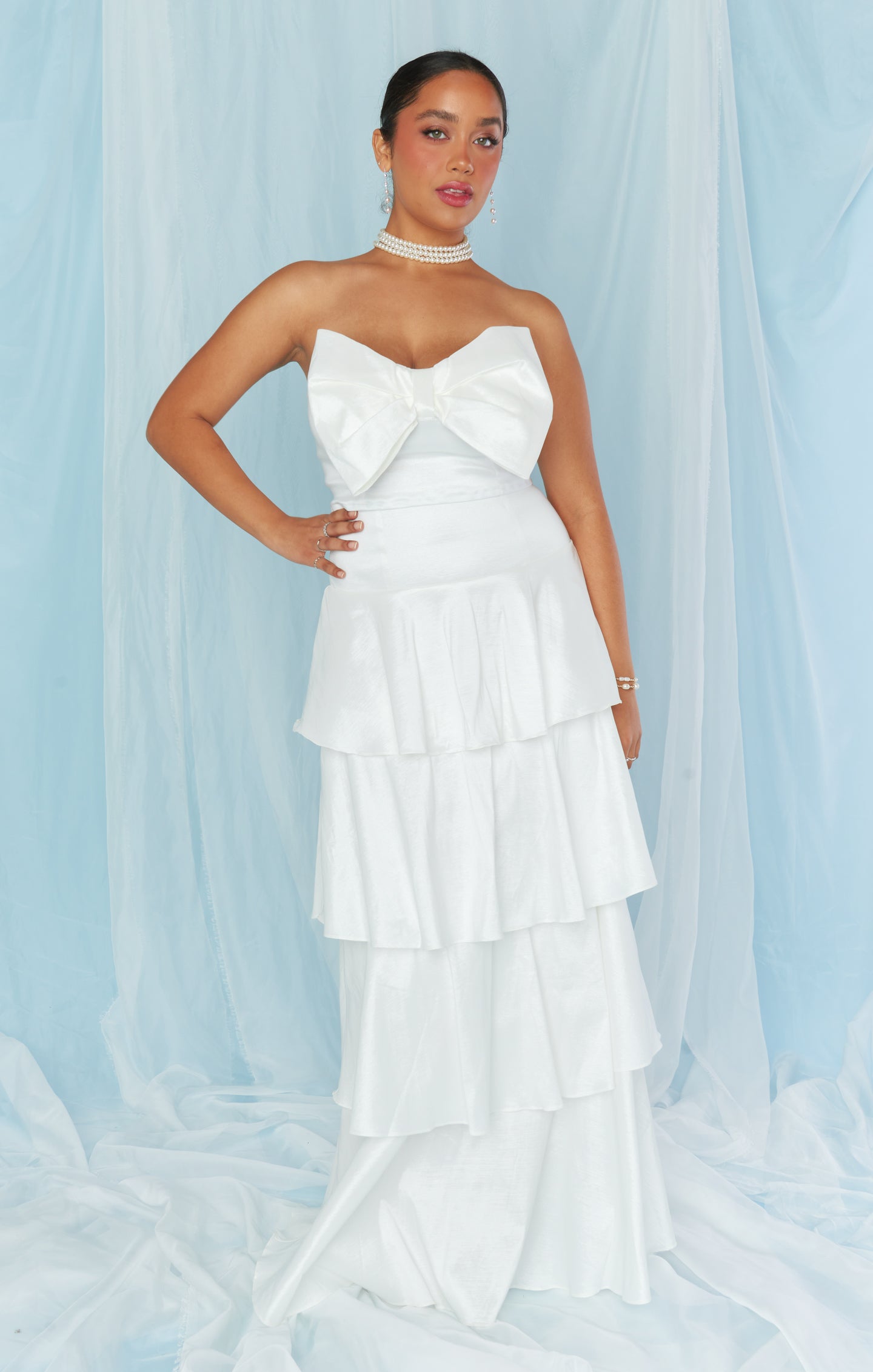 White Taffeta Swing Skirt for Bridal Events | Mumu x FashionPass