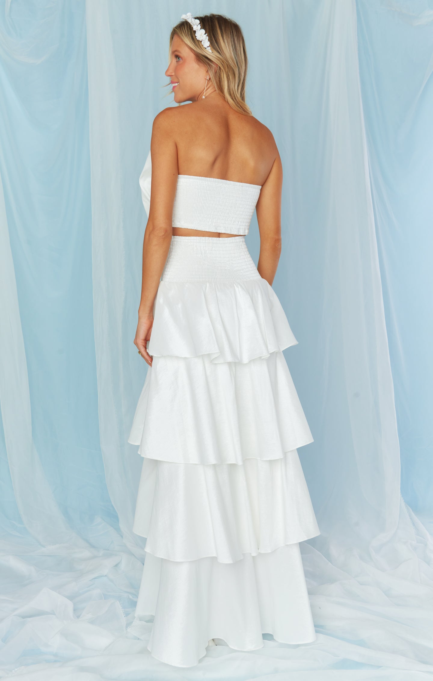 White Taffeta Swing Skirt for Bridal Events | Mumu x FashionPass