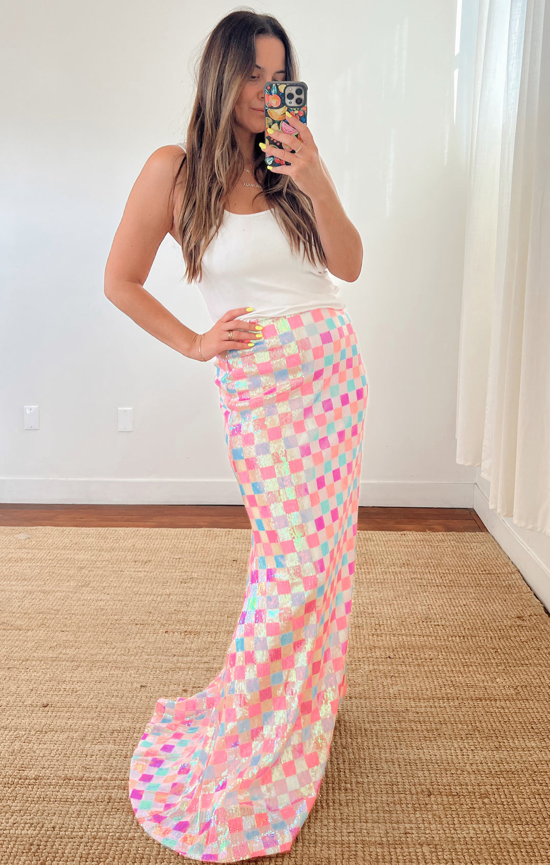 Checkered Sequin Party Skirt | RSVP Skirt