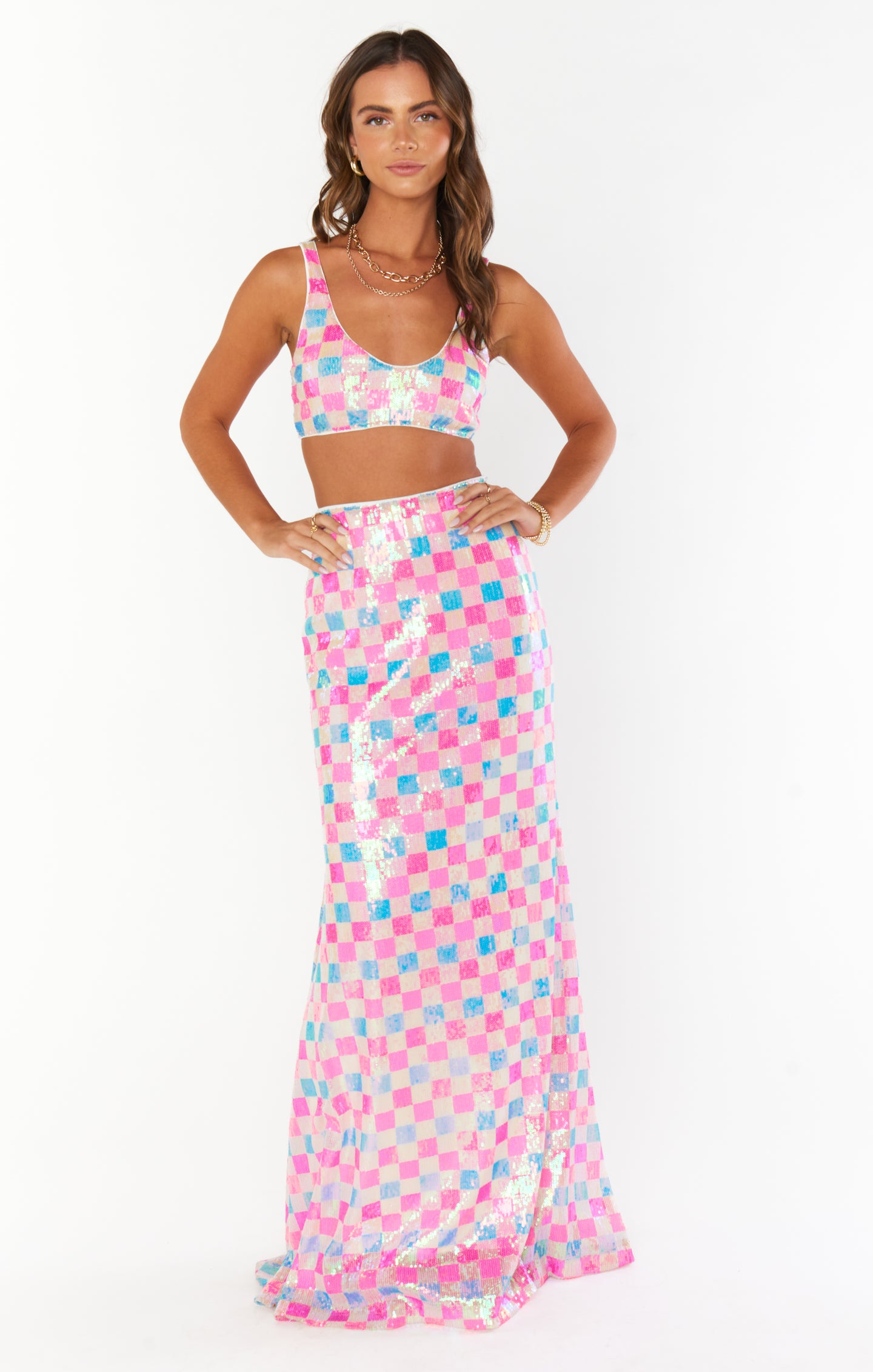 Checkered Sequin Party Skirt | RSVP Skirt