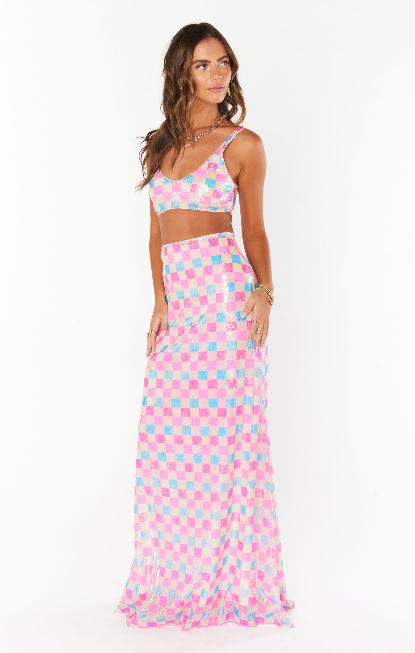 Checkered Sequin Party Skirt | RSVP Skirt