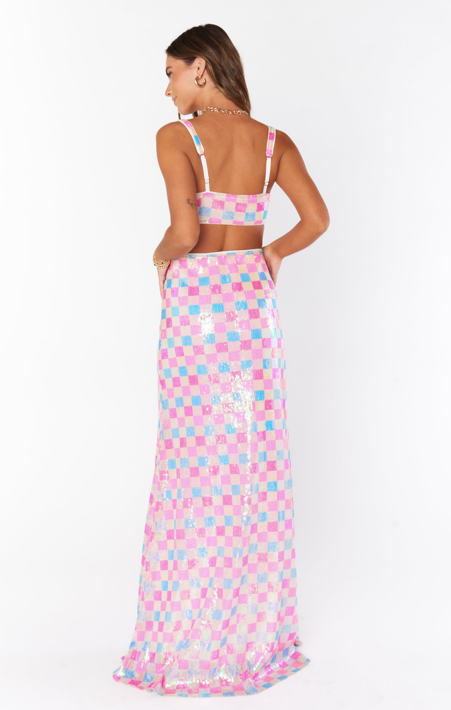 Checkered Sequin Party Skirt | RSVP Skirt