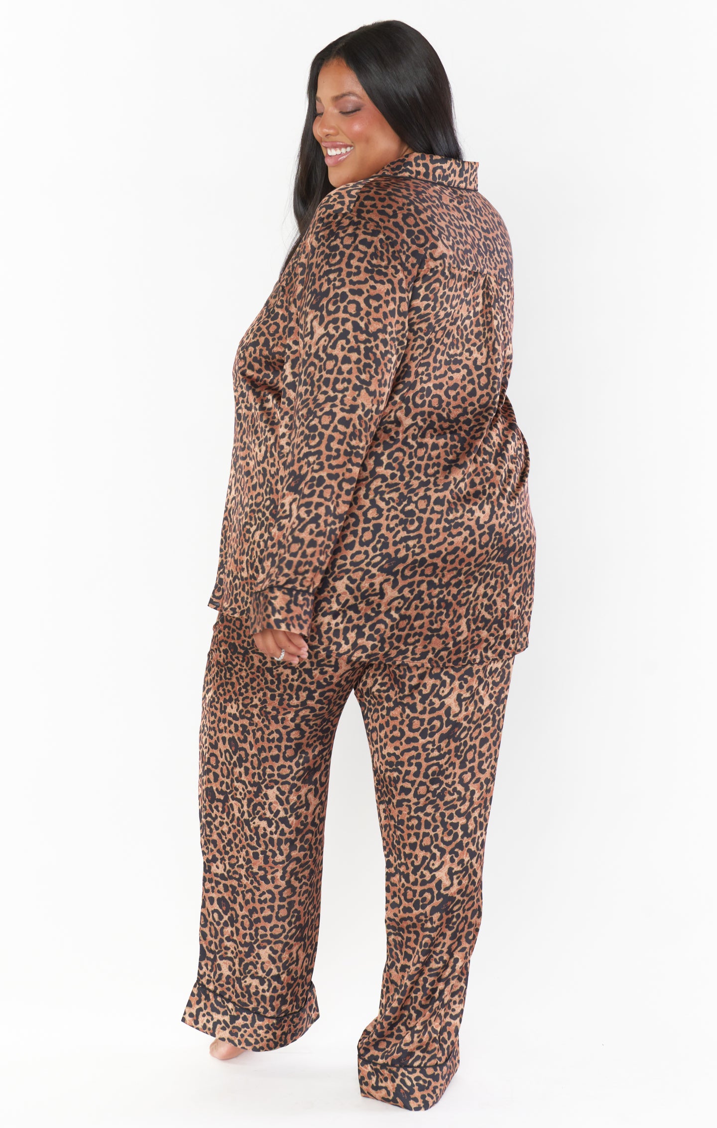 Classic Cheetah Print Pajama Set | Silky Button-Down PJs