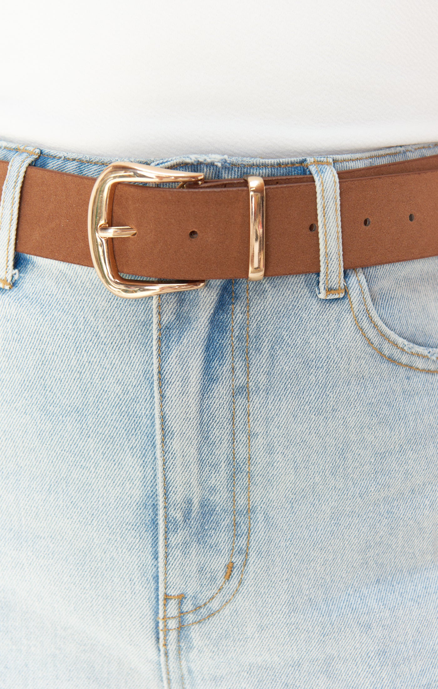 Faux Suede Belt for Women | Selina Taupe Belt