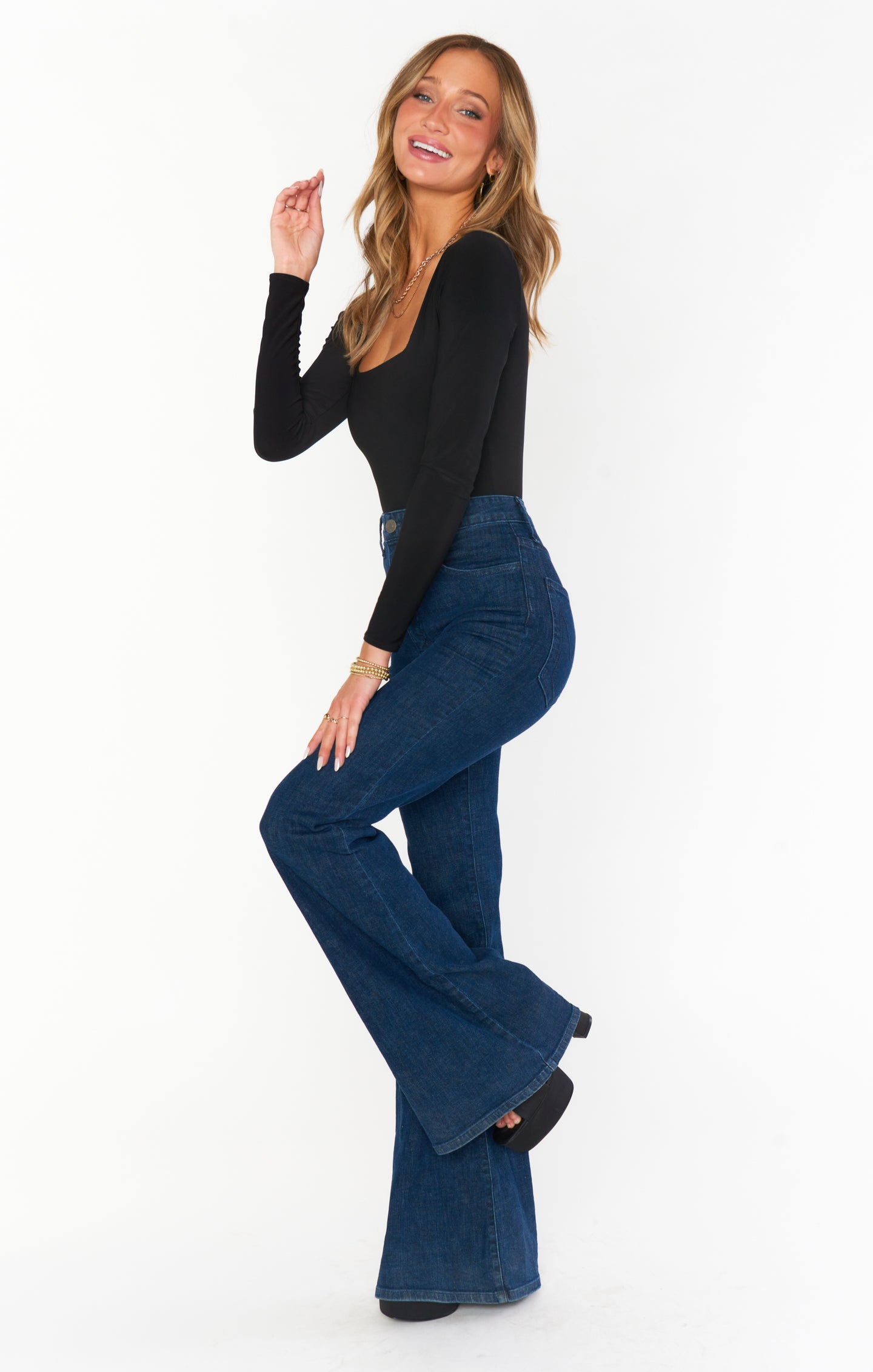 High-Waisted Flared Jeans for Women | Hawn Bell Downpour